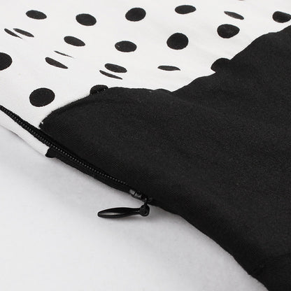 Polka Dot Square Neck Retro Dress