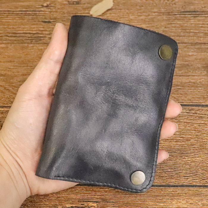 Retro Wrinkled Handmade Leather Multi-card  Wallet