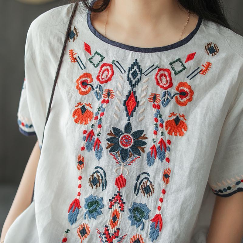Flower Embroidered T-shirt