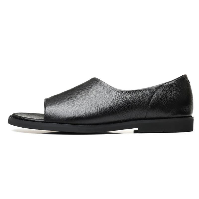 Black Summer Outdoor Men's Leather Sandals
