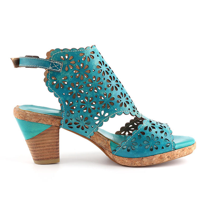 Retro Hollow Fish Mouth Handmade Sandals