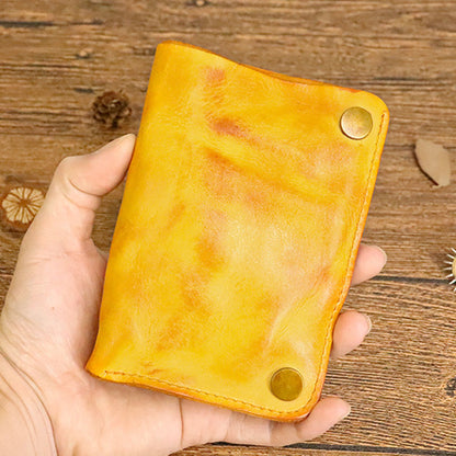 Brushed Vegetable Tanned Leather Wallet