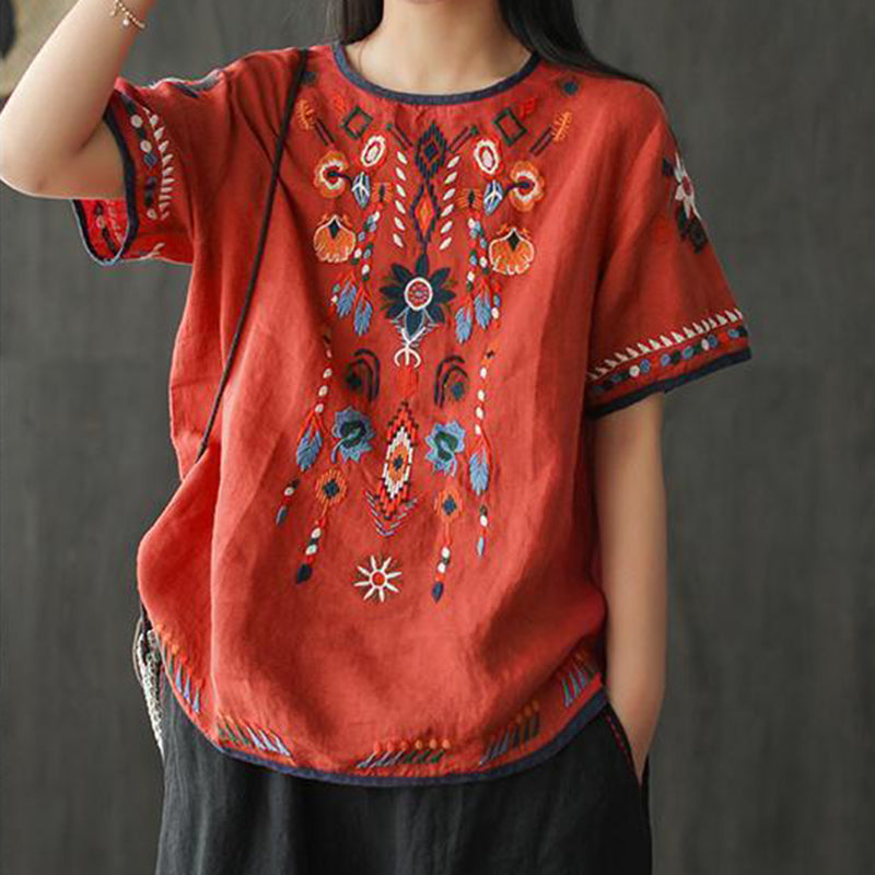 Flower Embroidered T-shirt