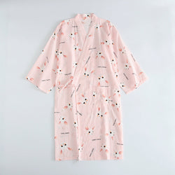Pure Cotton Loose Kimono Nightgown