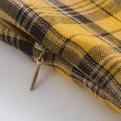 1950s Plaid Lapel Large Swing Dress
