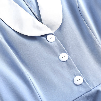 1950s Vintage Blue Midi Dress
