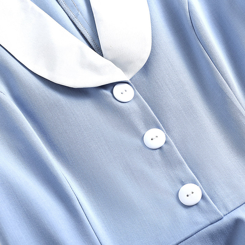 1950s Vintage Blue Midi Dress
