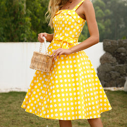 1950S Retro Polka Dot Midi Dress