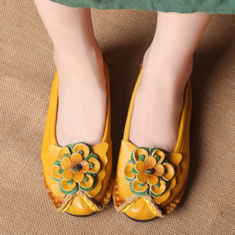 Handmade Soft Sole Casual Flower Flat Shoes