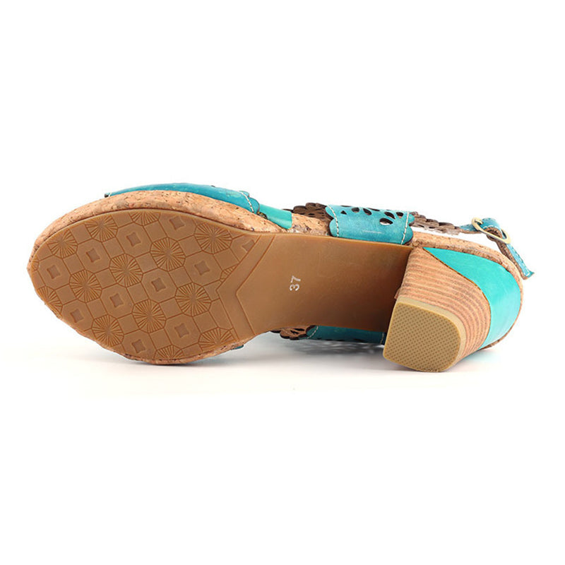 Retro Hollow Fish Mouth Handmade Sandals