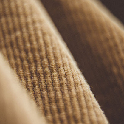 Corduroy Stand-up Collar Zipper Hoodie