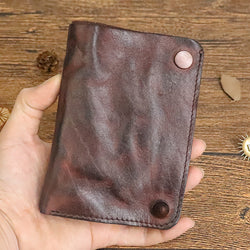 Retro Wrinkled Handmade Leather Multi-card  Wallet