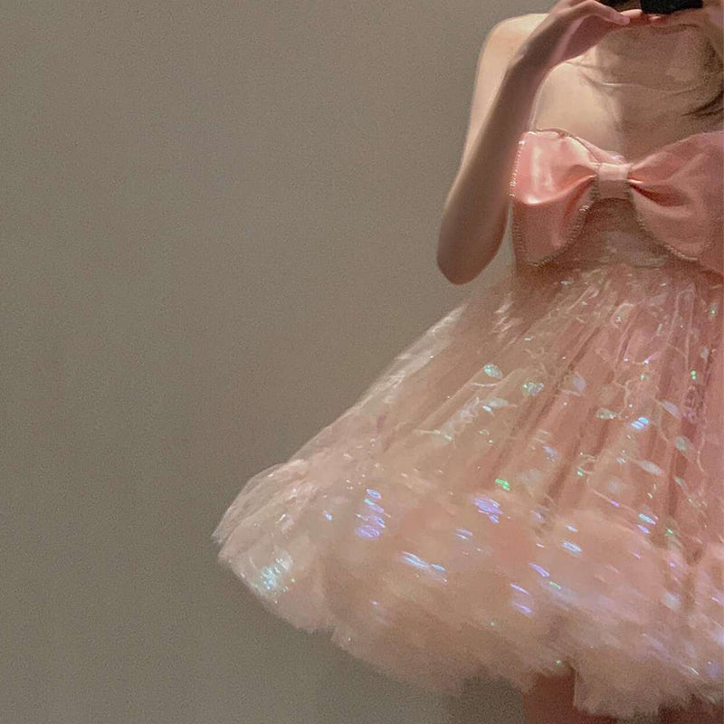 Cute Sweet Organza Bow Dress