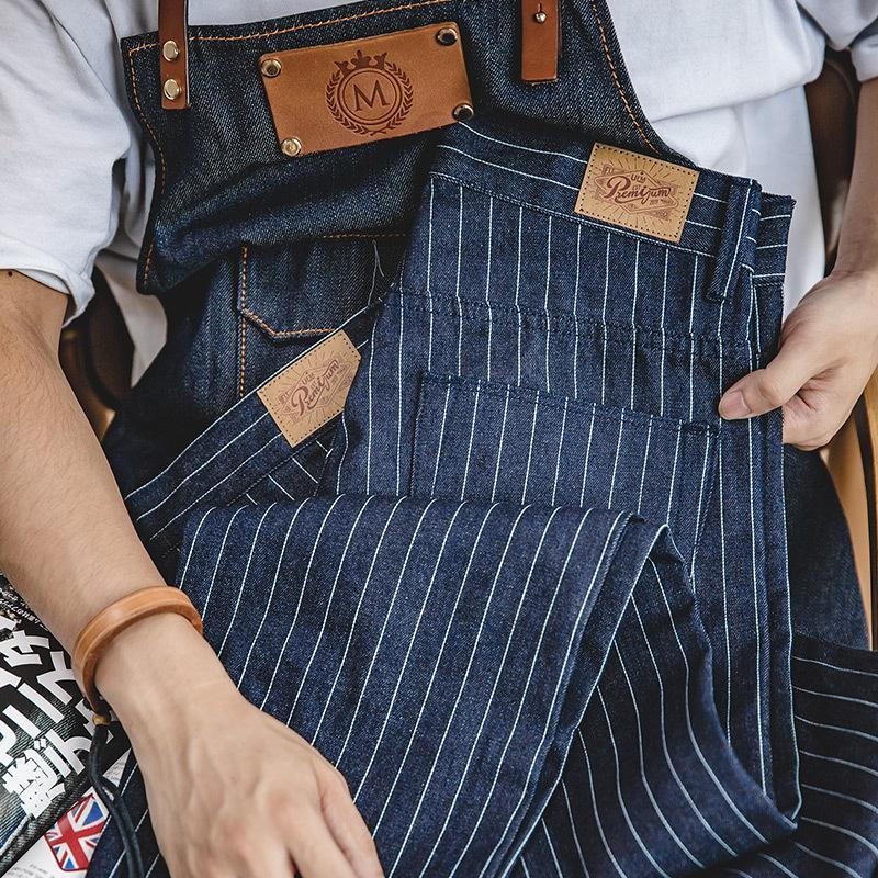 "Wabash Raw Denim" Railway Stripe Straight Men's Pants