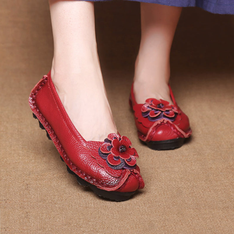 Handmade Soft Sole Casual Flower Flat Shoes