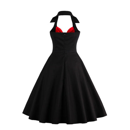Halter V-neck Retro Dress