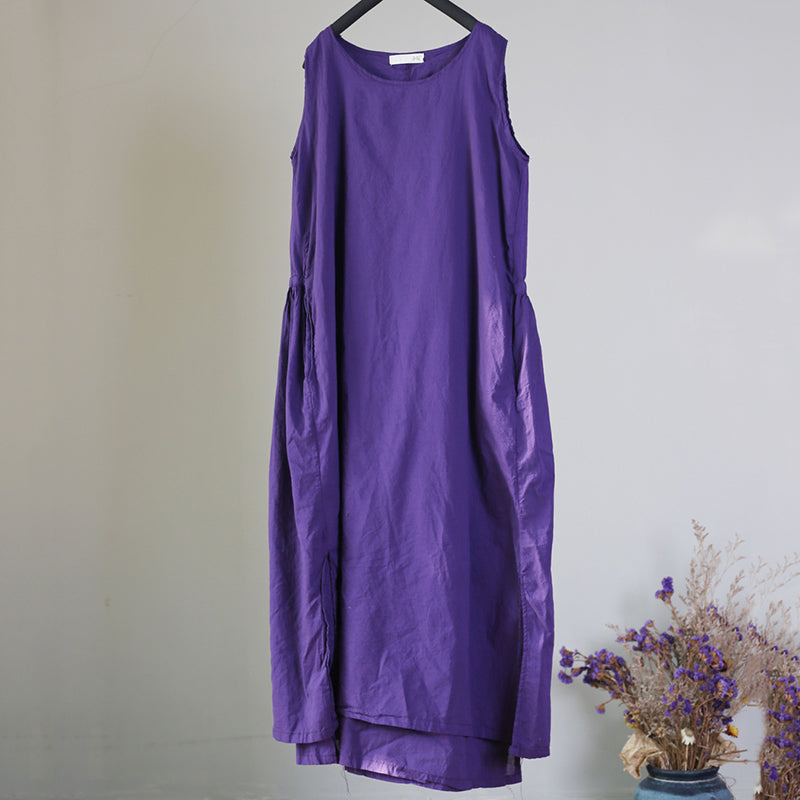 Sleeveless Double Layer Drawstring Dress