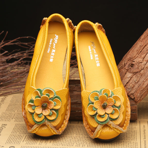 Handmade Soft Sole Casual Flower Flat Shoes