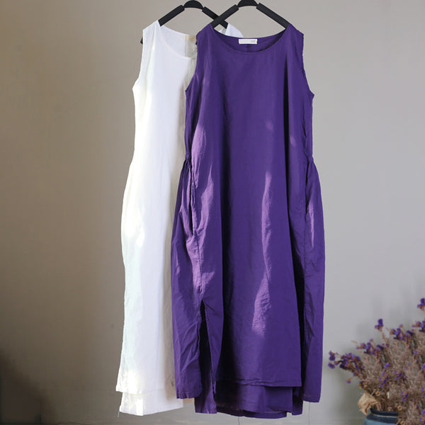 Sleeveless Double Layer Drawstring Dress
